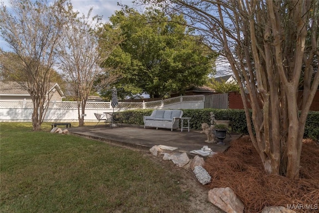 view of yard featuring a patio