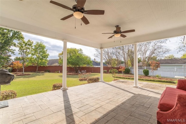 view of patio / terrace with ceiling fan