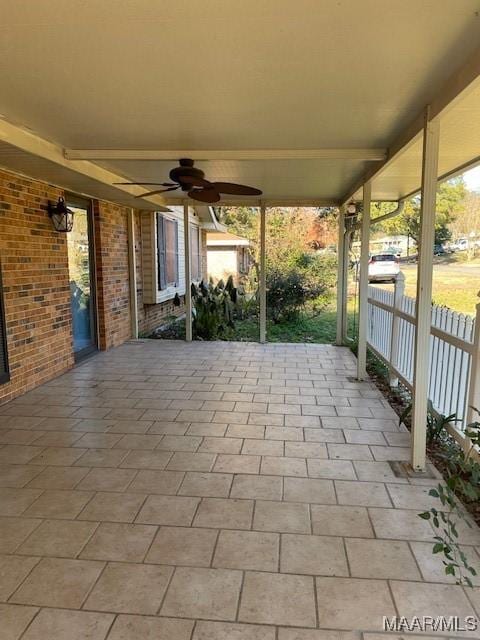 view of patio / terrace with ceiling fan