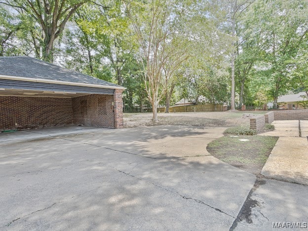 view of patio with a carport