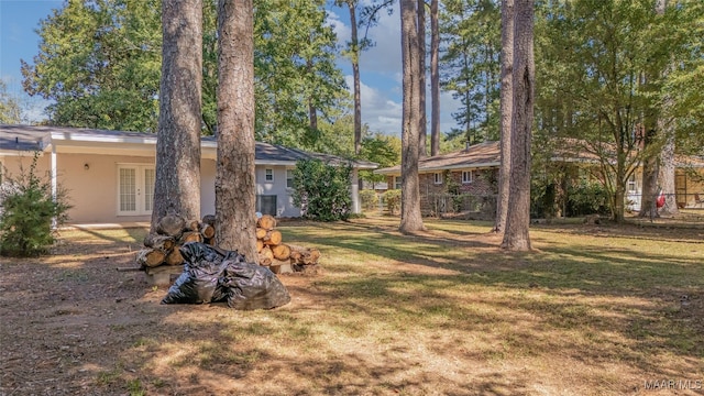 view of yard featuring central AC