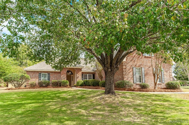 view of front of home featuring a front yard