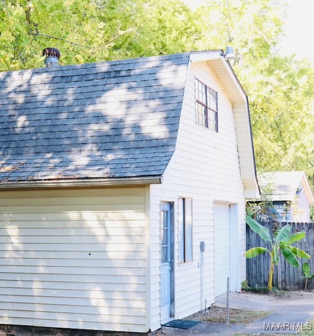 view of garage