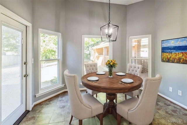 dining room featuring an inviting chandelier