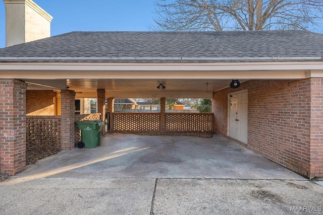 view of patio with a carport