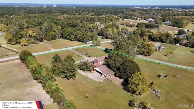 aerial view with a forest view