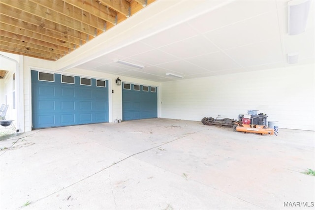 garage with driveway