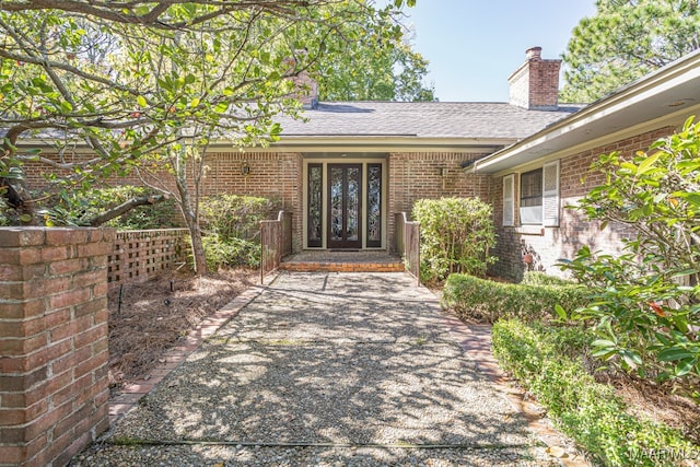 entrance to property with french doors