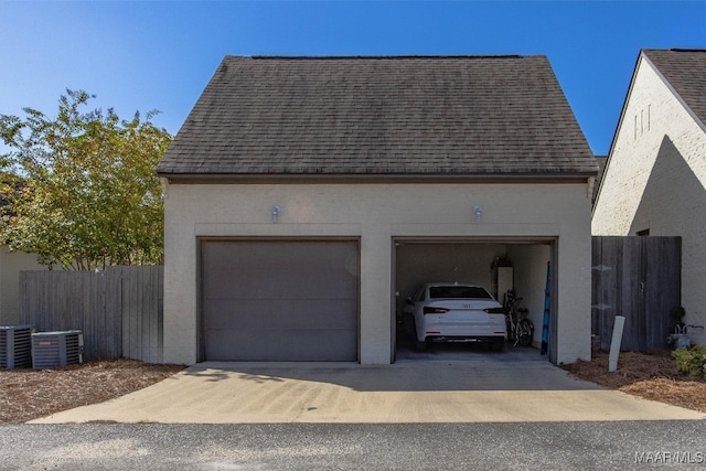 garage with central AC