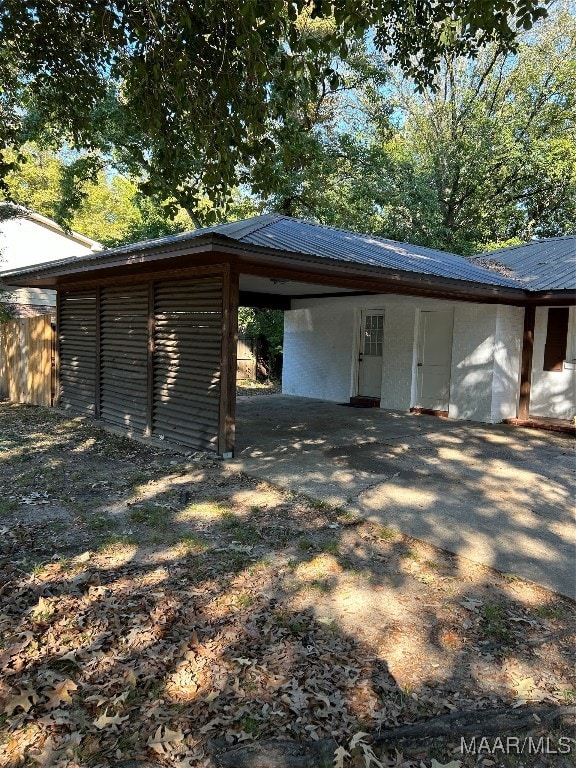 view of garage