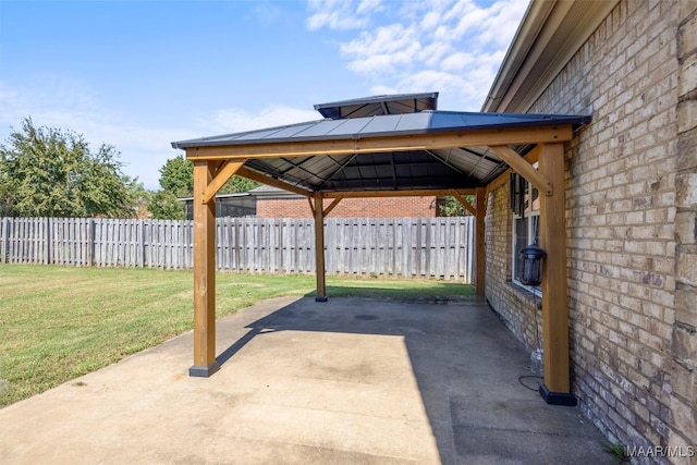 view of patio with a gazebo