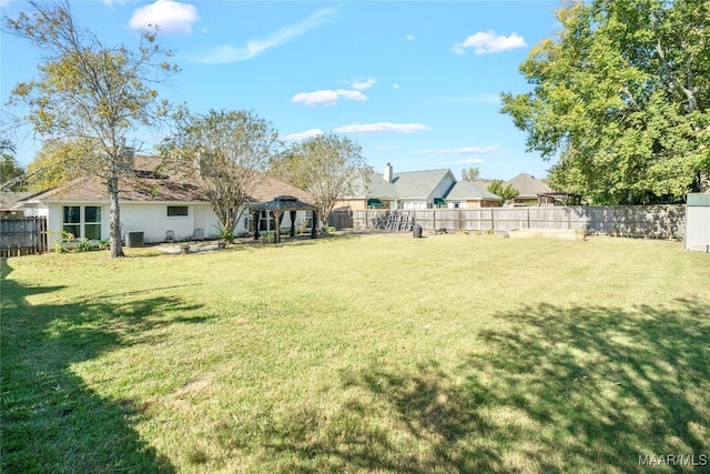 view of yard with a gazebo