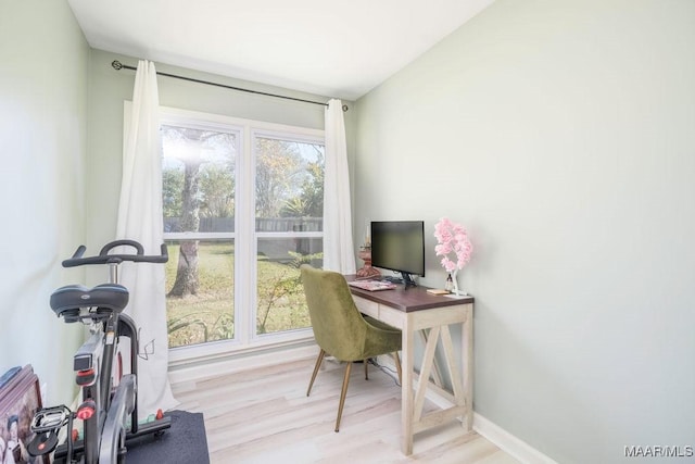 office featuring light hardwood / wood-style floors