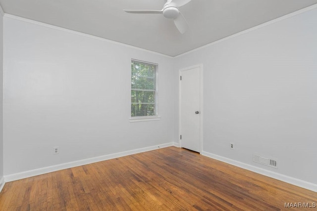 3712 Ware Ct, Montgomery, AL 36109 - unfurnished room with baseboards, ornamental molding, ceiling fan, and visible vents