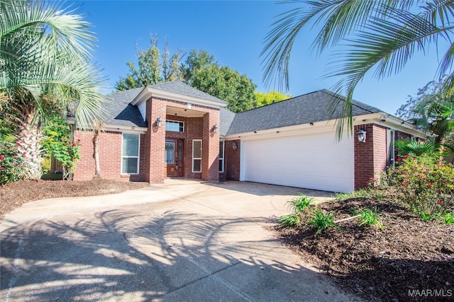 view of front of house with a garage