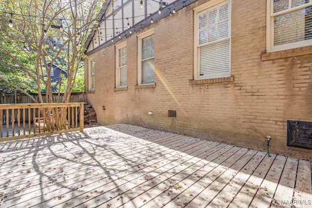 wooden terrace with fence