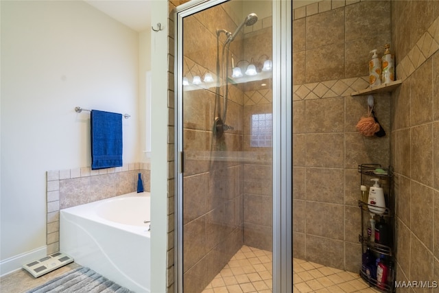 bathroom with plus walk in shower