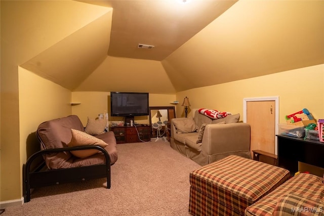 5612 New Harvest Dr, Montgomery, AL 36116 - carpeted living room featuring vaulted ceiling