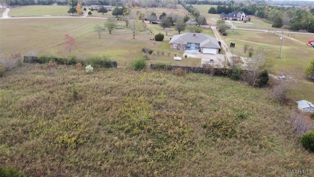 drone / aerial view with a rural view