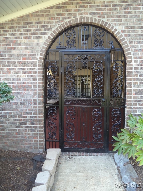 doorway to property with french doors