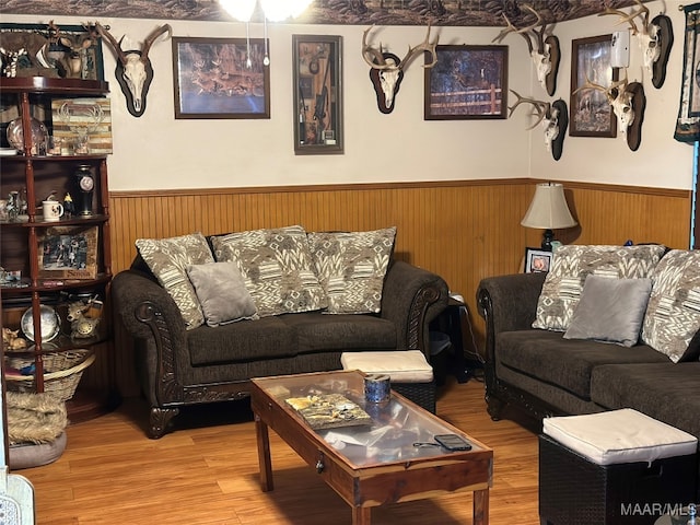 living room with wood-type flooring