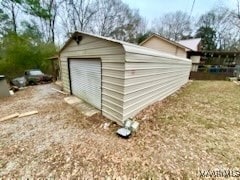 view of detached garage