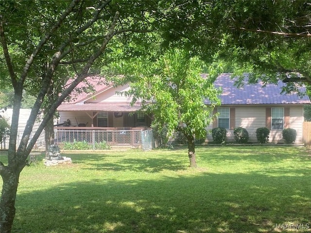 view of yard with fence