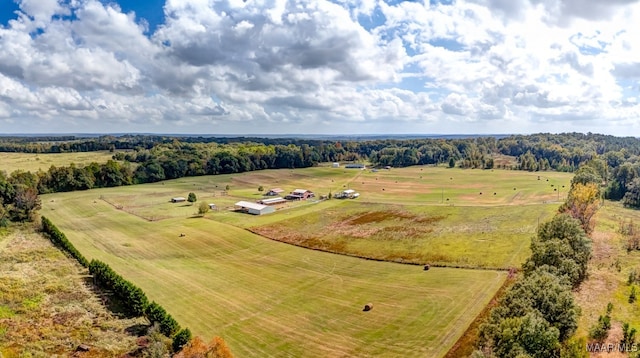 bird's eye view with a rural view