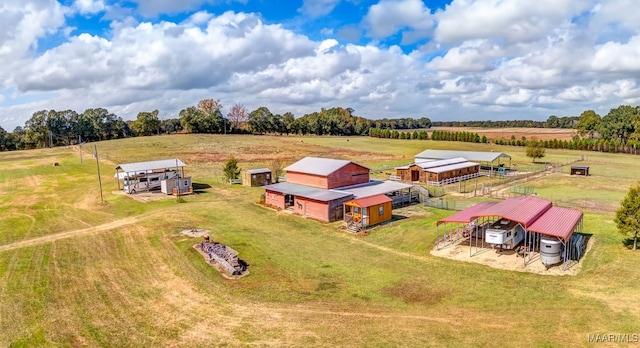 drone / aerial view featuring a rural view