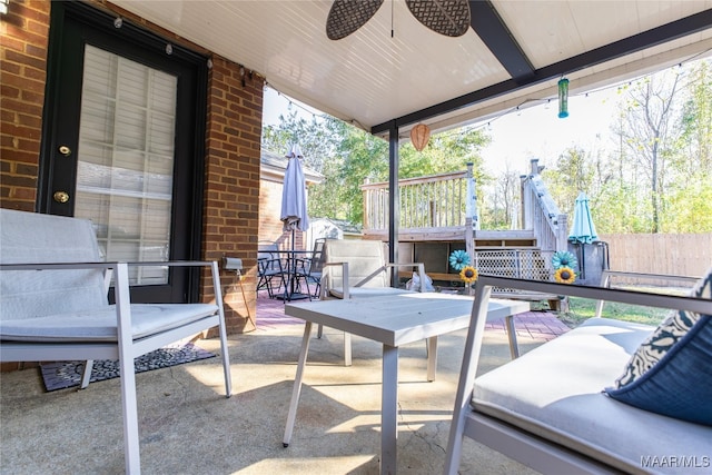 view of patio / terrace with ceiling fan