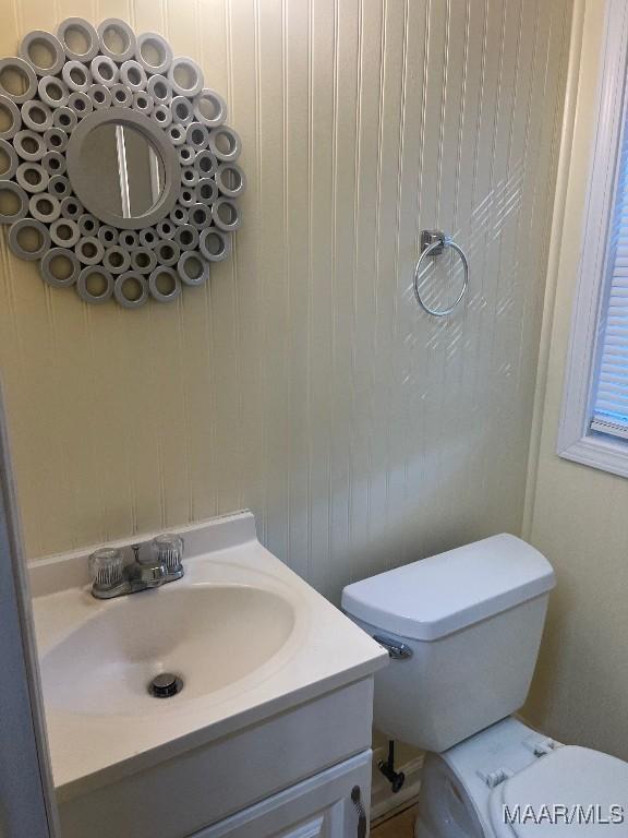 bathroom with vanity and toilet