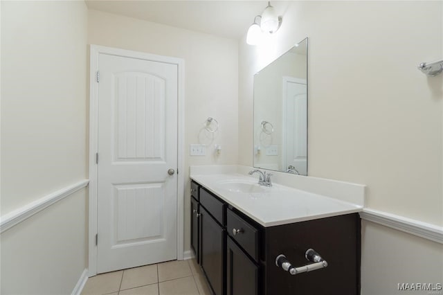 bathroom featuring vanity and tile patterned floors