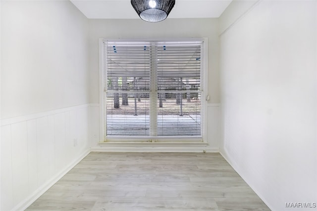 interior space with light hardwood / wood-style floors