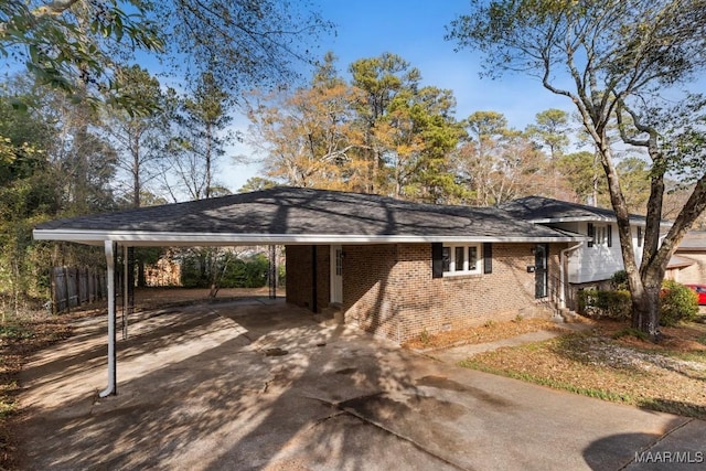 view of front of house with a carport