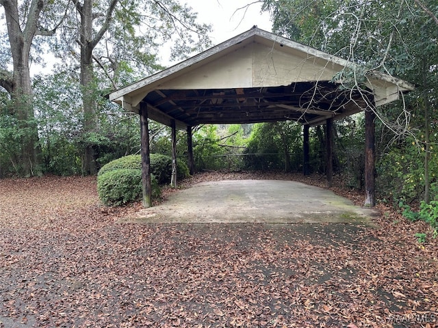 view of parking featuring a carport