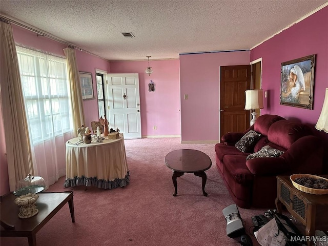 225 Merrimac Dr, Selma, AL 36701 - living area with carpet and a textured ceiling