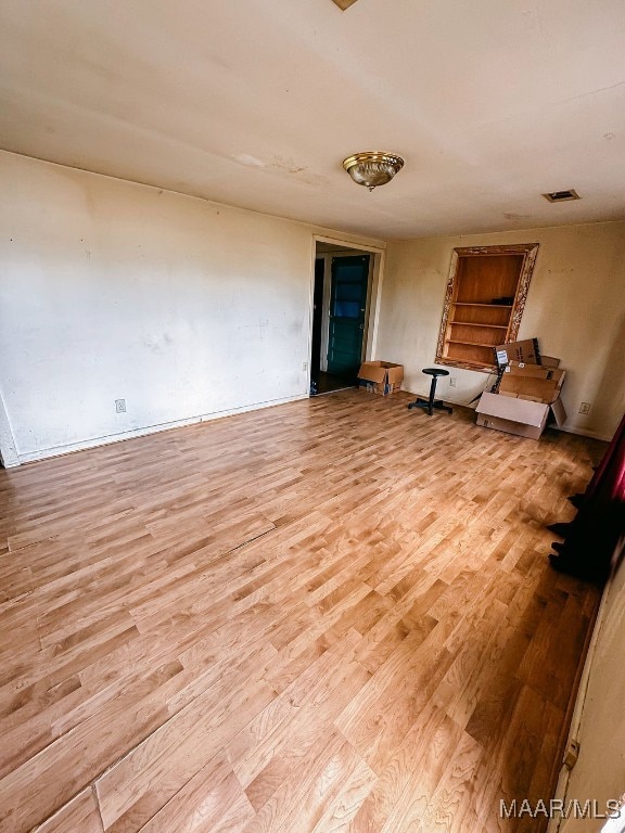 empty room featuring light wood-type flooring