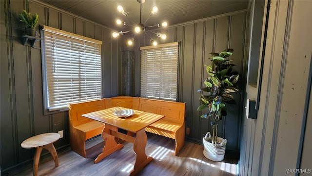 dining area featuring wood-type flooring