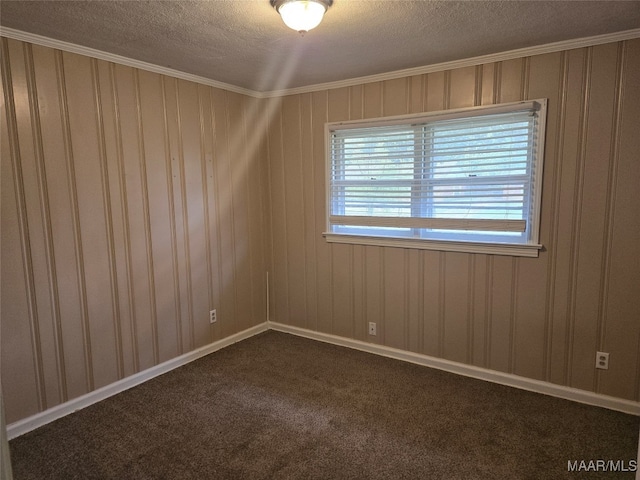 carpeted spare room featuring a textured ceiling