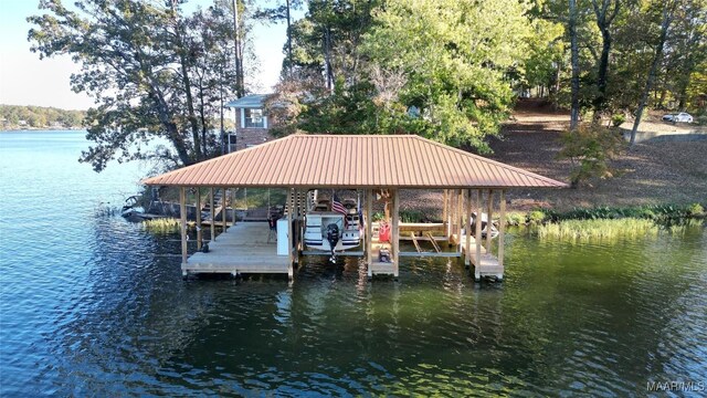 983 Lake Haven Dr, Deatsville, AL 36022 - dock with boat lift and a water view