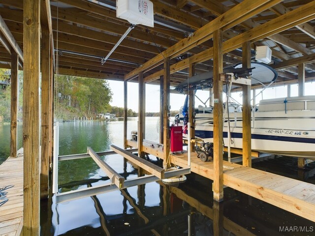 983 Lake Haven Dr, Deatsville, AL 36022 - dock area with boat lift and a water view