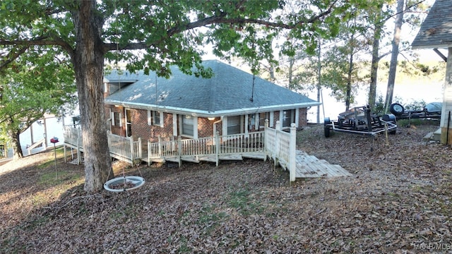 view of front of home featuring a deck