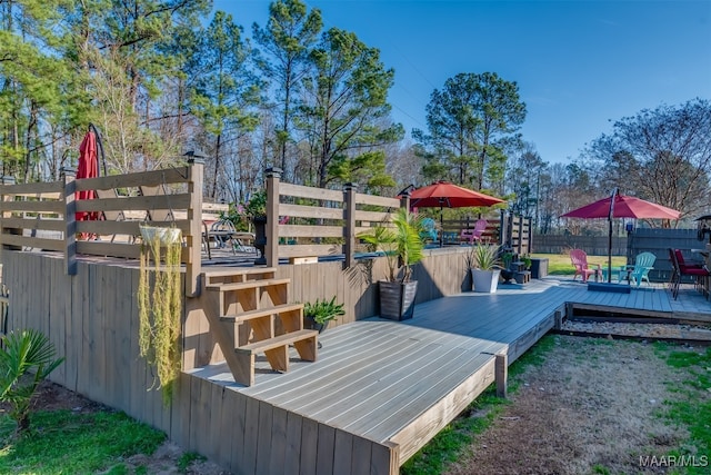 view of wooden terrace