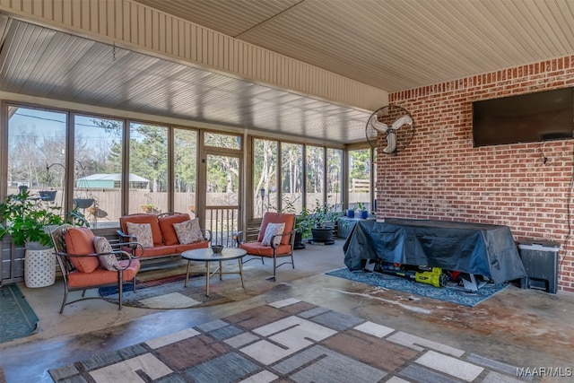 view of sunroom