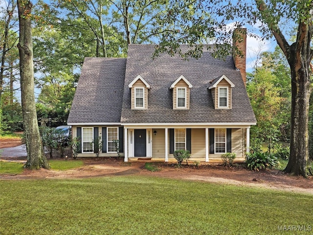 new england style home with a front yard