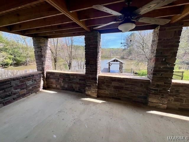 view of patio / terrace with ceiling fan