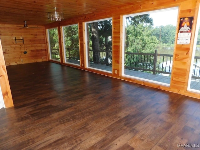 interior space with wooden ceiling