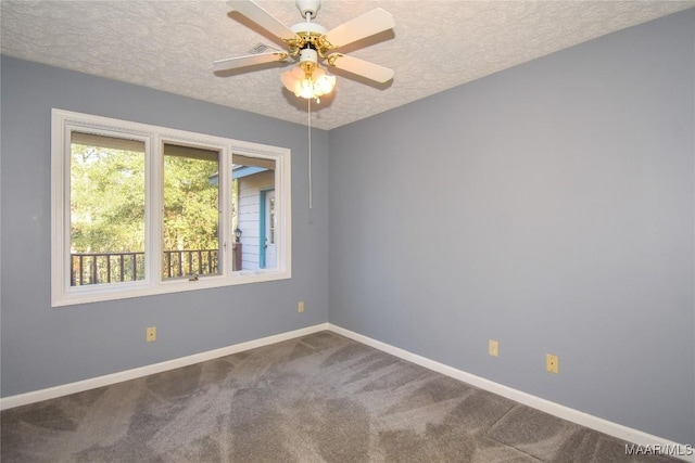 171 Griffith Ln, Tallassee, AL 36078 - carpeted empty room with a textured ceiling, baseboards, and ceiling fan