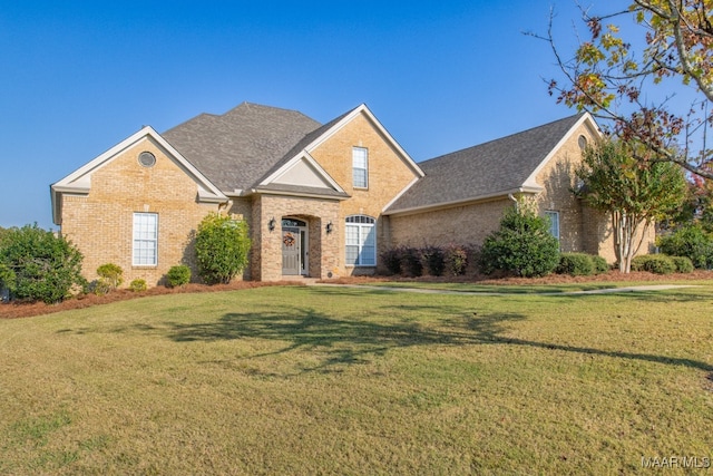 view of front of house with a front lawn