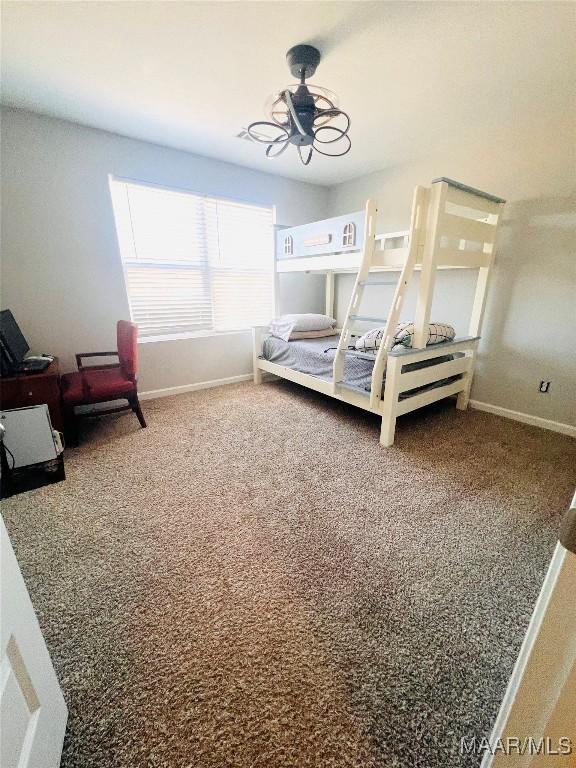 bedroom with carpet